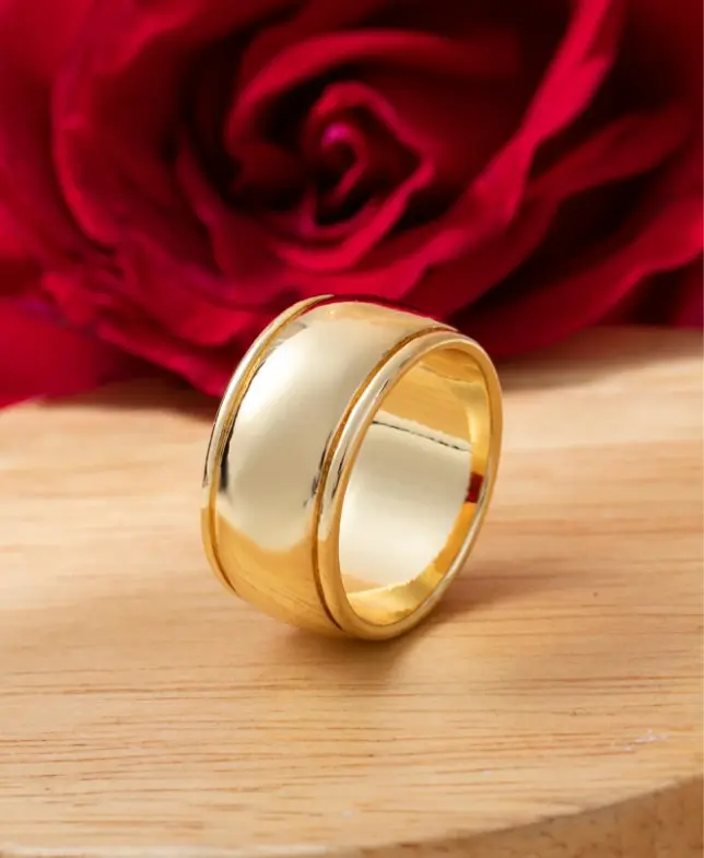 1PC Minimalist Polished Round Ring for Men & Women, Classic Smooth Band Ring, Unisex Fashion Statement Jewelry, Simple Everyday Stackable Ring for Party
