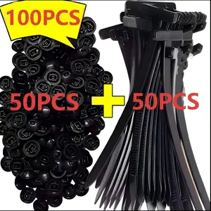 Nylon Zip Tie Wraps with Plastic Head, UV Resistant High Strength Fasteners for Car Repair Home Office Outdoor Use