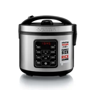Gourmia 5 Quart Multi Rice Cooker 20 Cup Capacity Digital Controls Nonstick Pot & Steam Tray 6 Presets Delay Timer Keep Warm Function