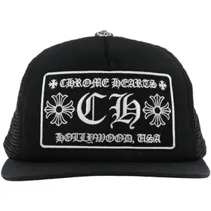Chrome Hearts CH Hollywood Trucker Hat Black