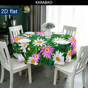 Vintage Bohemian Floral Tablecloth, Farmhouse Style, Indoor Outdoor, Daisy Garden Tablecloth, Home Dining Patio Decor, Kitchen Restaurant Courtyard Decoration