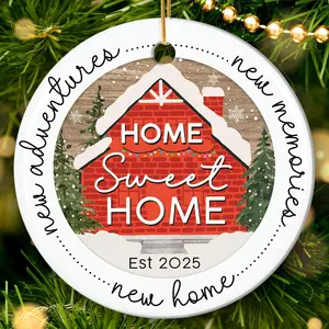Ornament 2025 -  Housewarming Gifts 2025 -    Ideas - House Warming Gifts - First House  for Owners, Couples, Men, Women - Our First Christmas Ceramic Keepsake