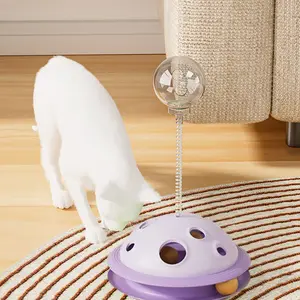 3-in-1 Interactive Cat Toy Rotating Butterfly Balls, Track Balls Spring Ball and Leaky Feeder, Star Shape, Indoor Kitten Fun & Exercise