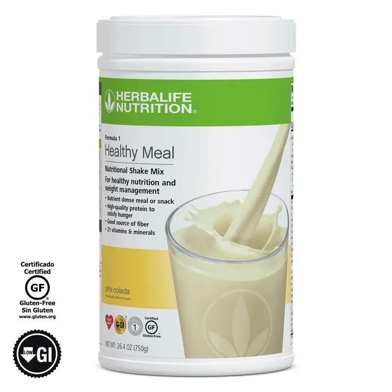 Herbalife Nutrition Formula 1 High-Protein Healthy Meal Nutritional Shake Mix - Pineapple (Piña Colada) Fruity Flavor, 750g, Gluten-Free Certified, Vitamin-Enriched, with Cyanocobalamin, Guar Gum, Inulin, Citrus Pectin