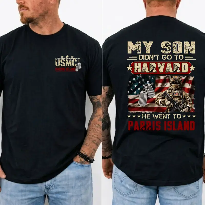 Military Family Graphic T-Shirt, Patriotic Training Camp Inspired Tee, Unisex Cotton Veteran Style Shirt