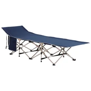 Folding Camping Cot, Portable Military Canvas Sleeping Bed, Outdoor Comfortable Lightweight Bed with Carry Bag for Hiking, Backpack Travel, Home & Office