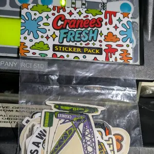 Cranées Fresh Jobsite Sticker Pack - Colorful Design with Crane and Worm Graphic Elements