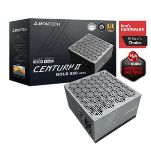 MONTECH CENTURY II - 850W High-End ATX Gaming Power Supply - 80 Plus Gold & Cybenetics Platinum - Fully Modular -  ATX 3.1 & PCIe 5.1 Ready with 12V-2x6 Cable - 10 Years Warranty