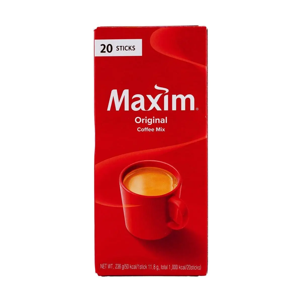 MAXIM Korean Original 3-in-1 Instant Coffee Sticks, 236g (20 Sticks) - Rich Flavor, Easy Brew