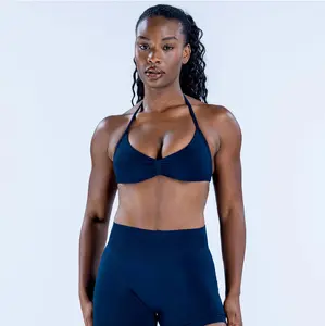 (With Logo) DFYNE Impact Sports Set – Seamless Sculpt Fit with Strappy Back, High-Waisted Bottoms & Ultra-Flattering Activewear Look