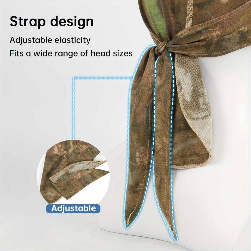 Camouflage Skull Cap, Camo Outdoor Cap, Quick Dry Mesh Beanie, Breathable Skull Beanie, Tie Back Head Wrap, Unisex Outdoor Cap, Lightweight Tactical Cap, Hiking Fishing Cap, Cycling Skull Cap, Multi Color Camo Beanie