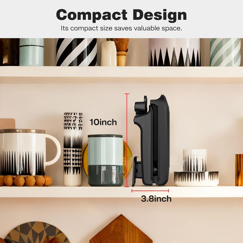 KEINVE 4-Serving Electric Grill and Panini Press, Tough Non-Stick Coating, Drip Tray Catches Grease, Black