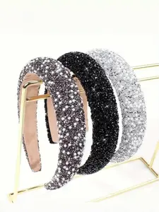 Rhinestone Decorated Headband, Elegant Headband for Women & Girls, Fashion Hair Accessories for Party, Daily Clothing Decor, Elastic headbands