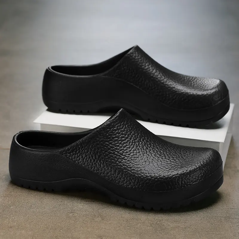 Men’s Closed-Toe Indoor Slippers - Slip-On, Waterproof, Oil-Resistant, Non-Slip, Durable Kitchen Footwear for Men and Women