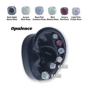 Sterling Silver Thorn Rose Cut AAAAA+ D Color   Cubic Zirconia Hypoallergenic Stud Earrings, A pair, Jewelry for Men Women Unisex Fashion Jewelry Gift