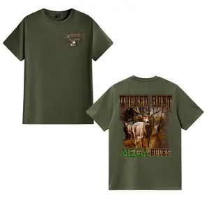 Wicked Hunt Mega Bucks Deer Hunting T-Shirt – Whitetail Deer Season Graphic Tee, Double-Sided Deer Hunter Shirt for Men, Perfect for Fall Hunting Camp & Outdoor Trips in the USA
