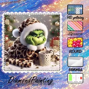 5D-DIY, advanced flocking canvas, diamond art, diamond painting, Christmas atmosphere, unique style. AB diamonds, fairy dust diamonds, crystal diamonds, perfect home decoration, handmade diamond art painting kit, special craft diamond art kit.