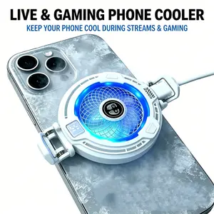 Phone Semiconductor Cooler, RGB Lamp Model, Three-Tier Temperature Control, Magnetic Cooling Device, Low Noise, Ideal for Gaming, Streaming, Video Shooting