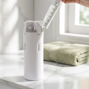 Portable 4-in-1 Travel Bottle Set with Labels Refillable Cosmetic & Shampoo Dispenser for On-the-Go Convenience Gym, Travel & Camping  Travel Hack Plastic Easy Carrying