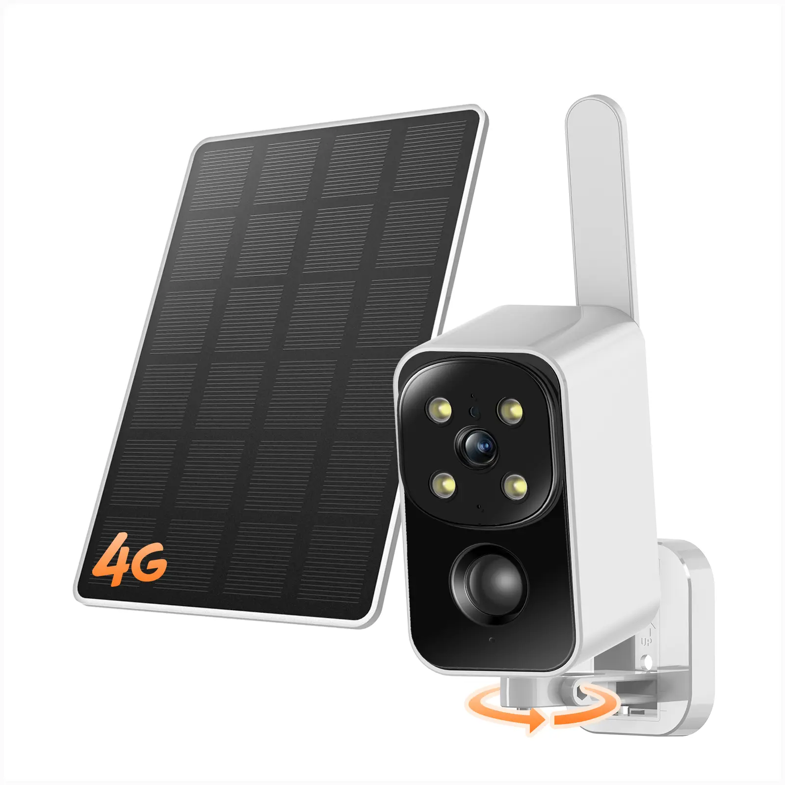 [SummerWins] 2K Solar 4G Security Camera, 180° Panoramic View AI Human Detection Night Vision Outdoor Wireless Surveillance Camera Data Refill Required built-in sim card tiktokshopbacktoschool