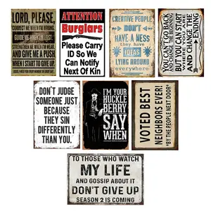 8 Pack Man Den Decor Funny Garage Signs, Men's Vintage Motivational Sayings, Metal Tin Signs, Home Bar Man Cave Garage Decor, Home Decoration, Decorative Wall Art Signs 8x12 Inch