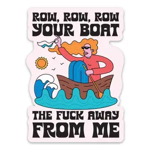 Row Your Boat Vinyl Sticker - Humorous Home Decorative Sticker