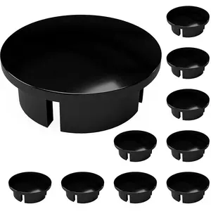 Formufit PVC End Cap for Furniture, 1/2-Inch Black, Pack of 10