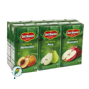 Jugo Del Monte Variety 6 Pack 3 Flavors (Apple x2, Peachx2, and Pearx2) (Manzana x2, Melocotón x2, Pera x2) Fruit Fruity