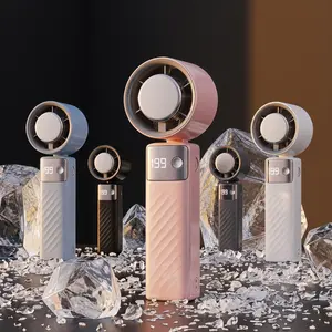 Portable Handheld Fan,instant Cooling, AdjustableSpeed 1-199, Lightweight Desk Fan, LCD Display, Anti.Fatigue, Climbing Hook included
