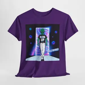 Space Alien Superstar Bless Up Unisex Tee, Celestial Extraterrestrial Graphic Shirt, Multiverse Gift, Cosmic Universe Tshirt, VezzyWorld