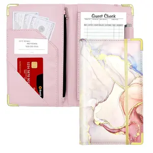 Server Books for Waitress - PU Leather Receipt Book with Zipper Pocket & Waitress Accessories Waterproof File Organizer Office Supply Kit