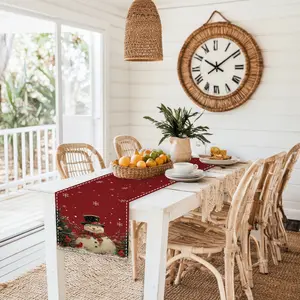 serves as a tabletop decoration. Made of polyester fiber, it's a modern - style home decor item suitable for dining rooms, living rooms, kitchens, and outdoor spaces. Long Table Runner Kitchen Linen table  runners  for  event christmas tablecloth