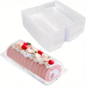 20/50/100pcs Transparent Hinged Clear Plastic Containers, Durable Lidded Shell Food Containers, Disposable Sweet Treats, Cake Slices, Sandwiches, Salads, Cookies Box
