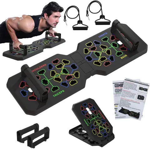 Portable Push Up Board - Car Interior Decoration Accessory, Adjustable Grips, Detachable Support, Multi-Angle Home Workout Gear, Gym Workout Equipment, Reduce Wrist Strain, Enhance Muscle Engagement, Progressive Routines, Upper-Body Conditioning Aid