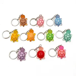 Colorful Mini Turtle Keychains Set, Cute Keychain Accessory, 1-100pcs, Perfect Party Favors, Resin Turtle Figurines, Handbag Pendants & Charms