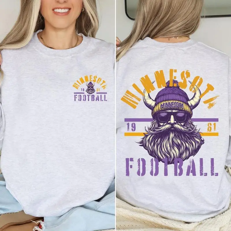 Double Sided Sweatshirt, Sport Animal Spirit Themed Football Pullover, Game Day Apparel, Sport Crewneck Gift