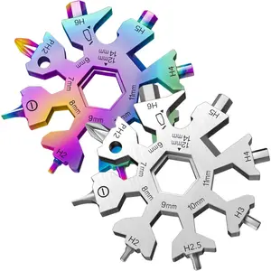 18 in 1 Snowflake Multi Tool, Phillips Flat  Kit/Wrench/Bottle Opener, EDC Camping Gear, Gifts for Men (Colorful + )