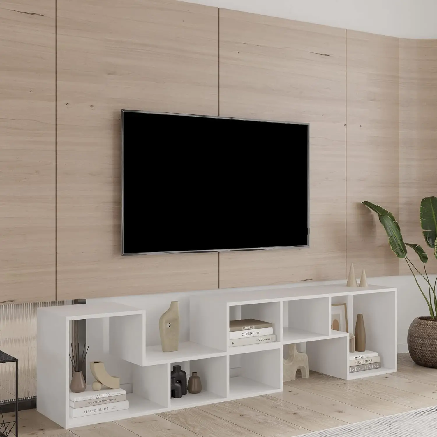Hooseng L-Shaped Cube Bookshelf & TV Console Stand | Modular Open Shelf Bookcase | Easy Assembly & All Tools Included | Modern Storage Furniture for Living Room, Bedroom & Home Office