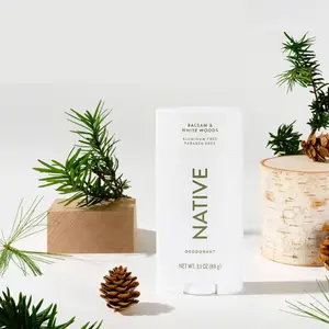 Native Aluminum Free Deodorant, Balsam & White Woods, Large Size Stick, 72 Hour Odor Control, for Women & Men, Contains Naturally Derived Ingredients