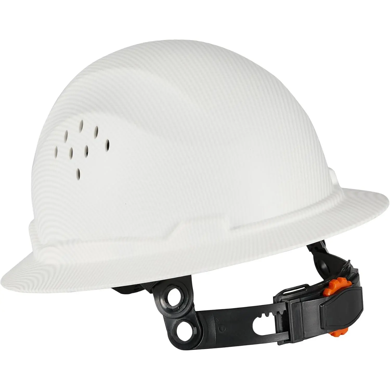 Vented Full Brim Hard Hat, Construction Helmet with 6-Point Ratchet Suspension, Carbon Fiber Pattern Design for Adults, Constructionhelmet