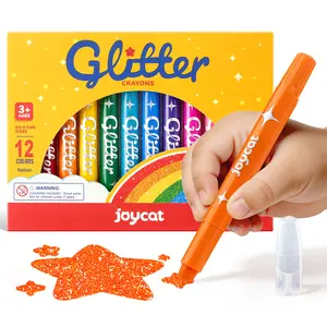 JoyCat Glitter Twist Crayons - 3-in-1 Sparkling Washable Twist-Up Watercolor Gel Tools, Drawing Markers, Coloring Markers, Multi-Surface Office Stationery for Glass, Rock, Ideal Gift for Kids