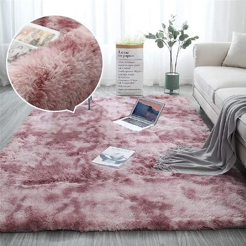 Rectangle Tie-dye Pattern Soft Touch Carpet, 1 Piece Non-slip Soft Plush Rug, Decorative Floor Mat For Home Living Room Bedroom
