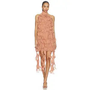 Aniye Records Gaby Ruffle Dress in Cookie