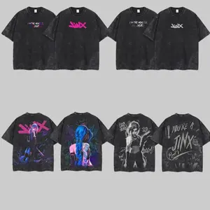 [Collection] Retro Vintage Jinx x Powder Arcane: League of Legends Washed T-shirt Game Cotton, FPS, Game Lover Unisex Shirt Gift for Him Her Y2K Hoodie Sweatshirt