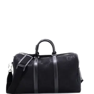 Pre-owned GUCCI Canvas Plain Travel Bags Convertible Duffle Bag Jumbo GG Canvas Small by Rebag