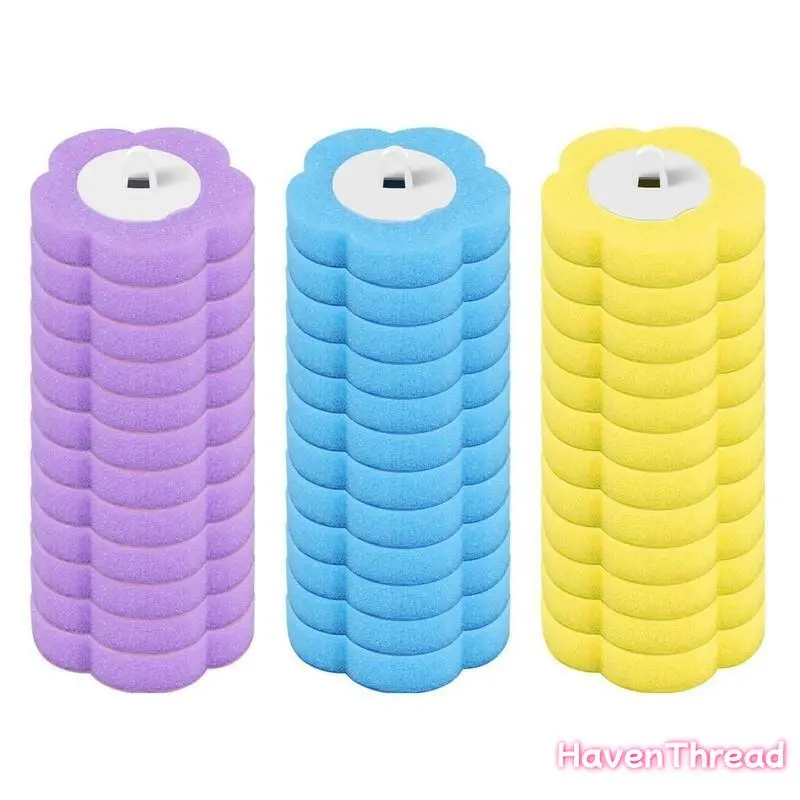 Disposable Toilet Wand Refill Sets, Cleaning Supplies and Tools, 36-Piece Bathroom Kit, 3-Layer Replaceable Sponge Heads, 6-Pack/12-Pack Options, Household Essential for Thorough Cleaning (Brushes Not Included)