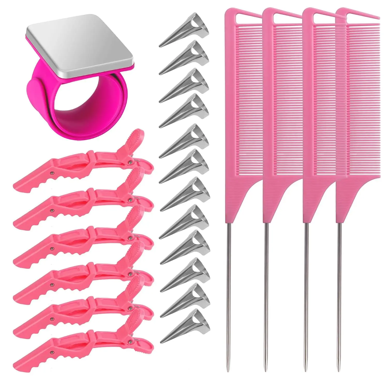 Flovera - 23 Pieces Hair Braiding Tools Set, Hair Parting Tool, Parting Comb