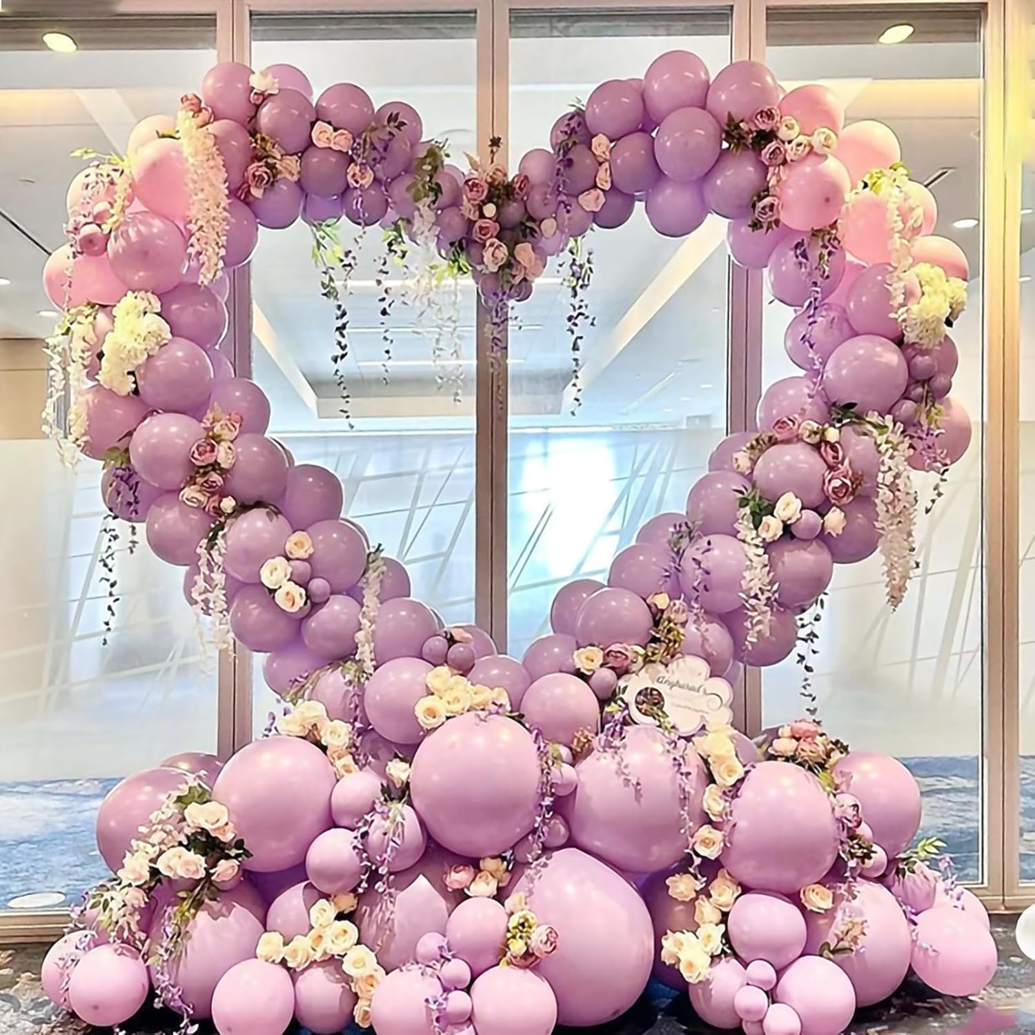 Heart Shaped Metal Balloon Arch Kit,6.6ft Wedding Heart Arch Backdrop Stand,Wedding, Valentine’s Day, Bridal, Birthday Party Decorations