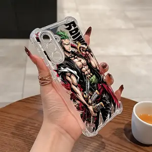Anime Cartoon Ones Piece Zoro Phone Case for Samsung for galaxy A56 A26 A36 A55 A35 A06 A16 A05 A14 A24 A34 A54 A15 A05S A25 A23 A33 A53 A73 4G 5G Anti-Drop Transparent Soft Back Cover