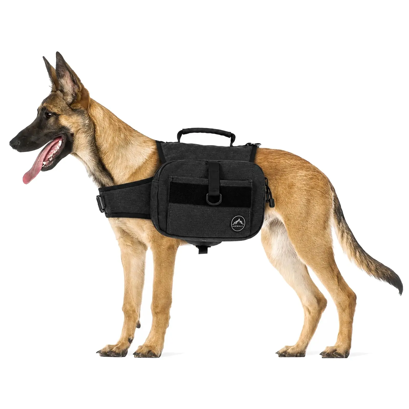 Himal Outdoors Dog Backpack & Saddle Bag, Tactical Hiking Backpack Black | For Large Dogs, Side Pockets, Adjustable Strap